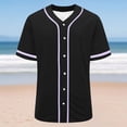 thumbnail image 5 of Hurxie Plain Blank Baseball Jerseys for Men Women Adult Hip Hop Hipster Button Down Shirts Sports Uniforms Outfits Black,L, 5 of 6