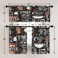 thumbnail image 4 of Kitchen Curtains Coffee Window Curtains and Valances Set 36 Inch, Brown Black Cute Short Tier Curtain for Kitchen, White Cartoon Cute Doodle Small Kitchen Decor, 4 of 6