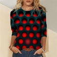 thumbnail image 2 of Blusa de cuello redondo de manga larga con estampado degradado de novedad clásica para mujer Pompotops gfhjh19300, 2 of 5