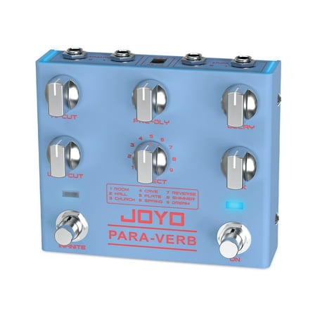 JOYO Reverb Guitar Pedal Digital Stereo 9 Reverb Effects Infinite & Trail Functions for Electric Guitar