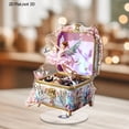 thumbnail image 4 of Rotating Acrylic Music Box Ornament, 2D Ballerina Dancer Figurine, Colorful Desktop Decoration, Hand-Crank Spinning Art, Whimsical Shelf Centerpiece, Home Office Gift, 4 of 5