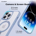 thumbnail image 6 of Genuine Official Magnetic Ring Stand for iPhone 14 Pro Case [Military Drop Protection] [Compatible with MagSafe] Shockproof Matte Translucent Slim Phone Case 6.1" 2023, Light Blue, 6 of 12