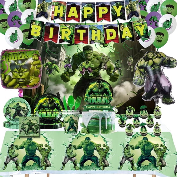 189 Pcs Green Birthday Party Decoration Set - Cake Toppers, Backdrop, Balloons, Banner, Table Cloth, Party Supplies Set