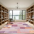 thumbnail image 2 of ODIKA 6'x9' Machine Washable Non-Slip Area Rug, Geometric Purple High Traffic Rug, Purple, 1078837, 2 of 7