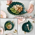 thumbnail image 2 of Shisuyan 1Pc Creative Leaf Shaped Jewelry Plate Multifunction Dessert Cake Tray Green, 2 of 9