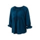 thumbnail image 2 of VISgogo Camisa holgada informal para mujer, blusas peplum de manga larga con cuello en V de color sólido, S/M/L/XL VISgogo moda, 2 of 9