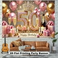 thumbnail image 5 of Happy 50th Birthday Backdrop Pink Gold Balloons Fabulous 50th Birthday Background for Women Glitter Diamond Crown Fifty Years Old Age Birthday Party Decorations Banner Photo Booth Props, 5 of 5