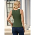 thumbnail image 4 of ANFERRY Seamless Ribbed Tank Tops for Women Square Neck Camisoles Built in Bra Slim Fit Cami Tops, 4 of 9