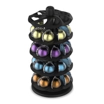 Coffee Pod Storage Carousel for Nespresso Vertuoline, Holds 40 Capsules, 5 Tier Rotating Design, Countertop Friendly, Black
