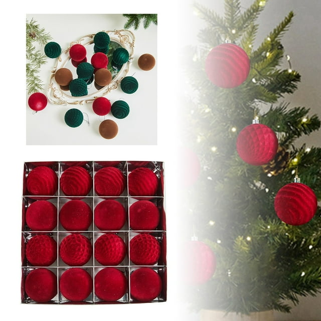 TIELUTT Flocked Christmas Christmas Tree Hanging Decorations Christmas Hanging Scene Christmas Decorations Sky Color Stain Glass round Stained Glass Window Rocks Decorations Easter Eggs