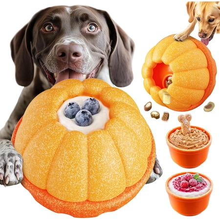 KADTC 3-in-1 FrostLick Frozen Treat Ball, No-Transfer Fill & Freeze Lick Cup, Treat Dispensing & Tough Chew Toy for Dogs