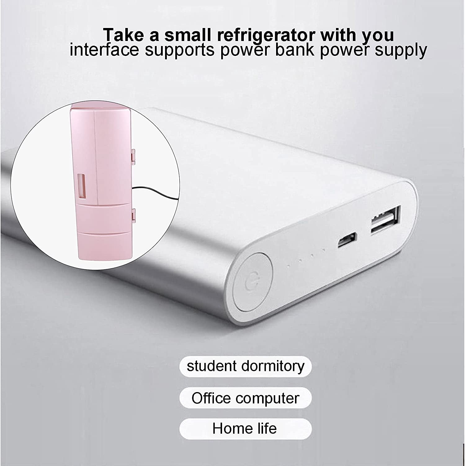 Portable Cooler & Warmer  Fridge - 4.7x3.3x9.8"  Gold Thermoelectric  Fridge for Skincare, Cosmetics, Beverage, Office, Car - Dual Use Refrigerator