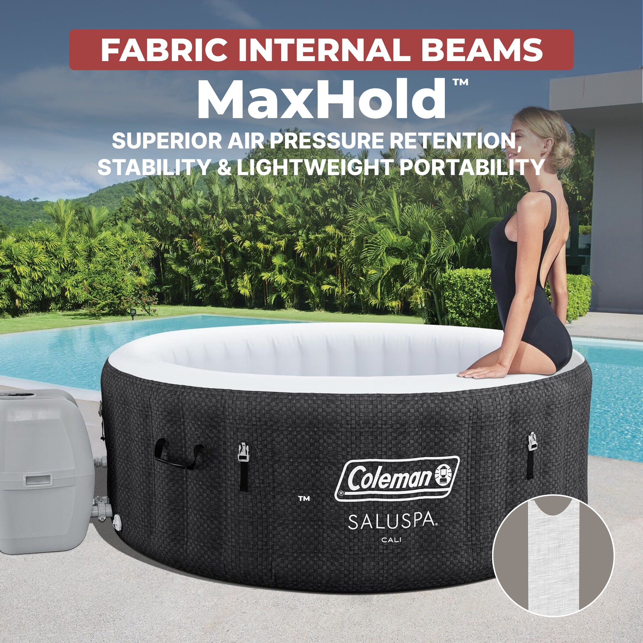 Coleman SaluSpa Cali Energy-Efficient AirJet 2-4 Person Circle Inflatable Hot Tub with Pump #P08411