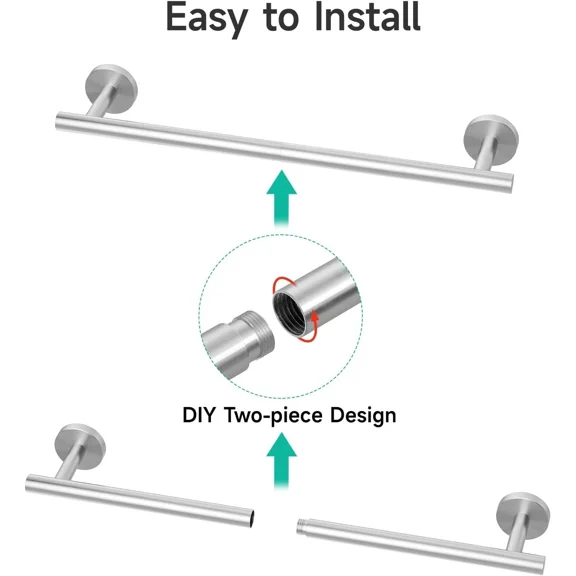 Brushed Nickel 24 Inch Bath Towel Bar Bathroom Towel Rack Wall Mounted Sus304 Us