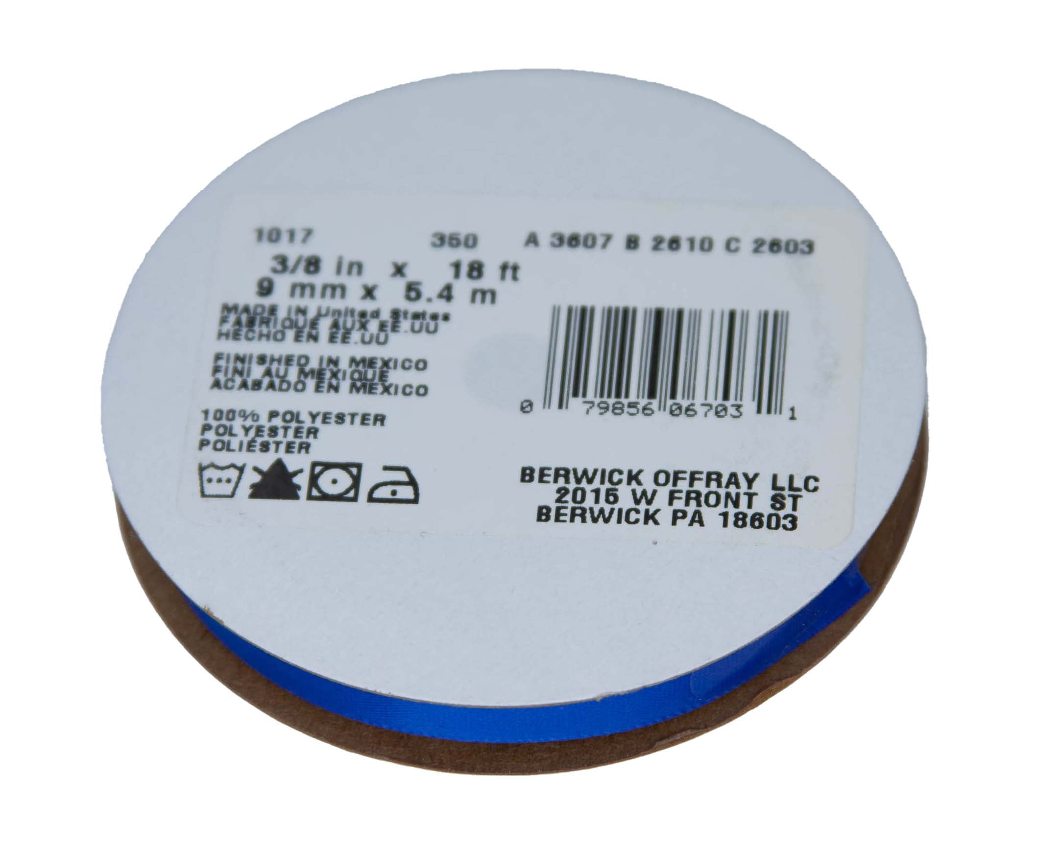 (3 pack) Offray Ribbon, Royal Blue 3/8 inch Single Face Satin Polyester Ribbon, 18 feet