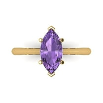Solitaire Engagement Ring for Women - 1.5ct Simulated Alexandrite in 18K Yellow Gold Promise Ring