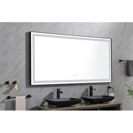 

YASBED 84 x 36 LED Bathroom Vanity Mirror in Polished Crystal LED Vanity Mirror with 3 Color Lights for Bathroom Wall Smart Lighted Vanity Mirrors