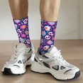 thumbnail image 6 of Balery Skull Blue Flower Pattern Crew Socks Unisex– Soft & Breathable Socks for Men & Women, One-Size Fits Most (US 5-11), Comfortable & Durable for Daily Wear, 6 of 6