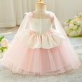 thumbnail image 5 of FYDUU Baby Toddler Girl Dress Girls Dresses Kids Dress With Cape And Satin For Girls Party Outfit Everyday Wear Formal Party Dresses 3-6 Months, 5 of 7