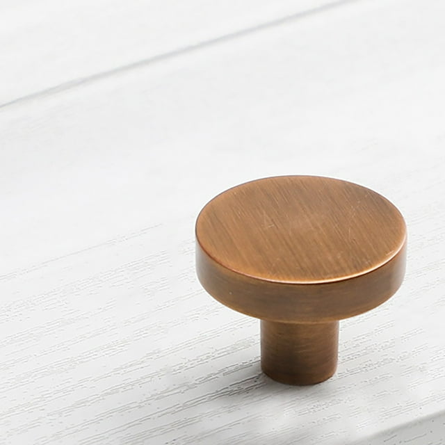 Cyenie Poignées de Porte de Garde-Robe Minimalistes avec Café, Boutons d'Armoire Boutons Ronds pour Armoires et Commodes Trou Unique Alliage Moderne Diamètre 1,22 Po Hauteur 0,83 Po, A