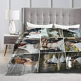 thumbnail image 5 of Custom Blanket with Photos Text, Personalized Blanket Customized Throw Blankets for Family Friend Father Mother Christmas Halloween Birthday Wedding Customized Gifts for Women Men 60"x50", 5 of 6