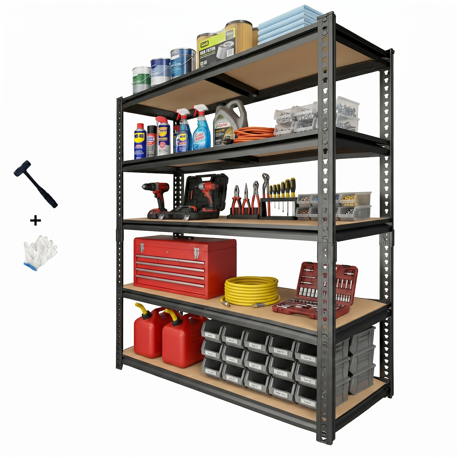 uberlyfe 5-Tier Heavy-Duty Metal Garage Shelves, 2400 Lbs photo 1