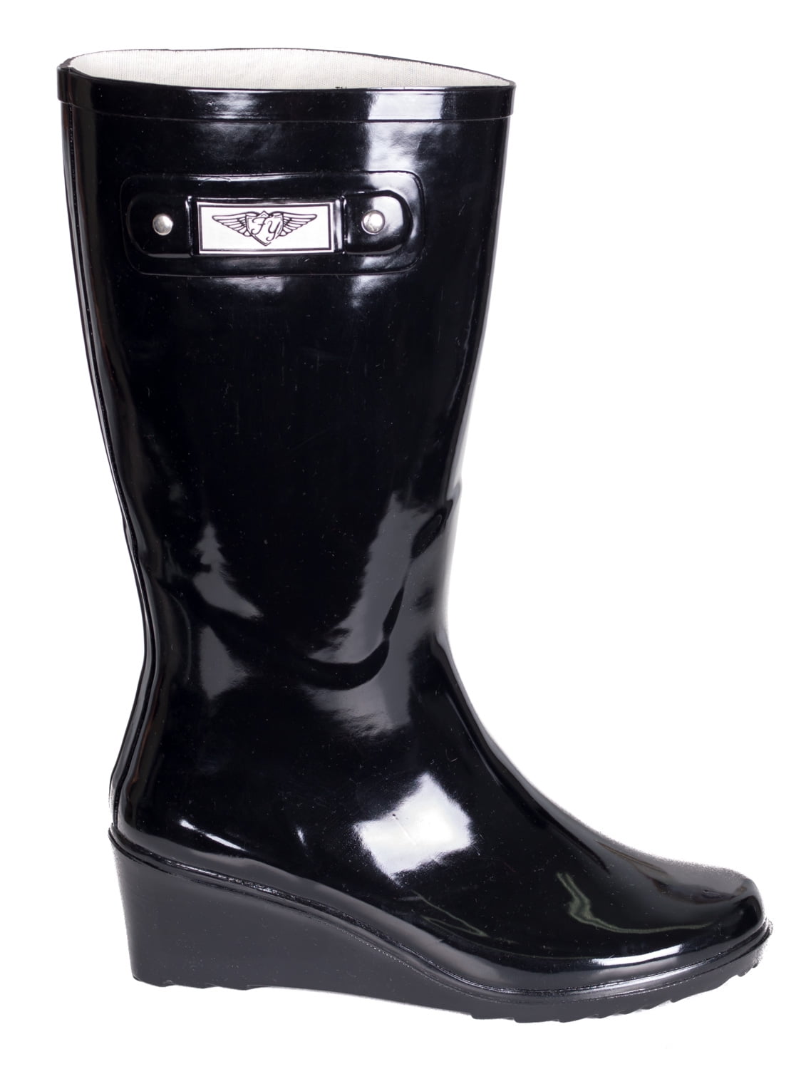 womens black boots wedge heel