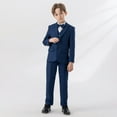 thumbnail image 6 of Boys Formal Suit 5 Piece Vest, Pants and Tie Dresswear Suit Set,Coat + Pants + Shirt + Waistcoat + Bow Tie Blue 5-6 Years, 6 of 7