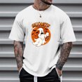 thumbnail image 2 of Landzoo Halloween T Shirt For Men Ghost Print Short Sleeve Crew Neck Shirt Party Cozy Soft Men Tees Size 2XL White, 2 of 4