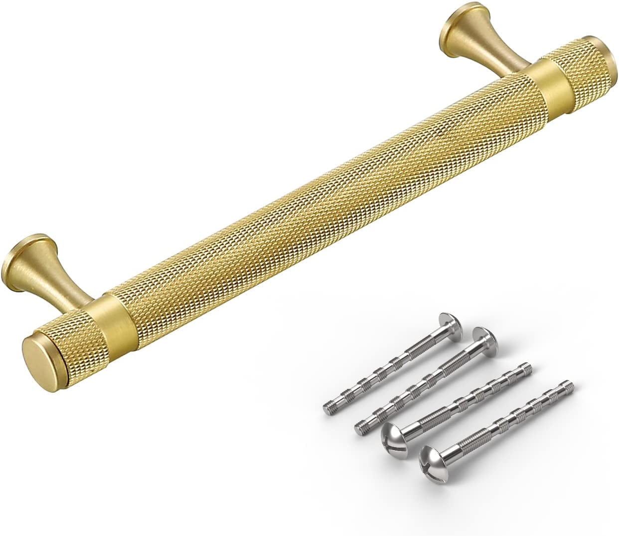 Bar Handle Knob Pull Brushed Satin Gold/Brass Finish with