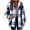 Blue, variant on Womens Tops Zipper-Neck Hooded Plaid Warm Winter Casual Long Sleeve Coat Outwear Pink M