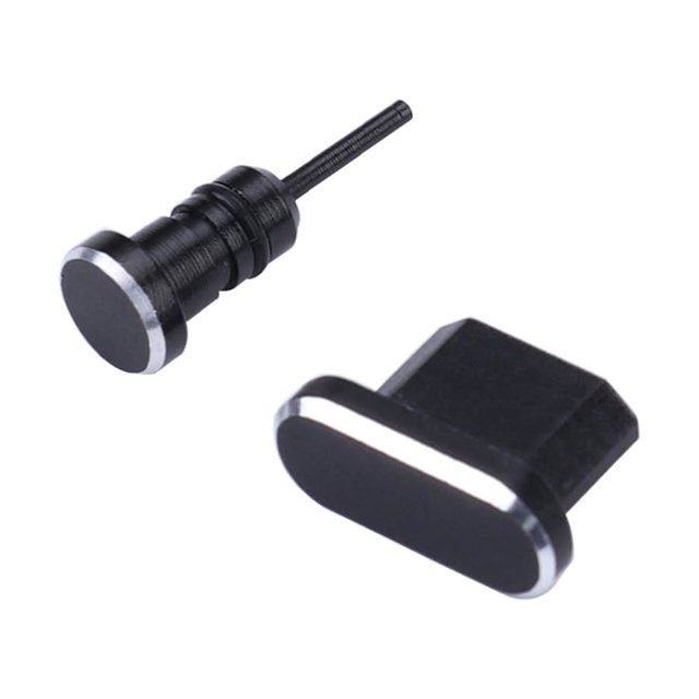 MIANGASTORE 2pcs/ Set 3.5mm Earphone Jack Plug And Micro USB Port Plug for Phones S7/ S7 Edge/ G5 Plus/ 2016/ / Honor 6X/ / (Black)
