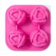 thumbnail image 3 of Yhmxh Molde para cubitos de hielo con forma de rosa, molde de silicona de 5 cm para hacer bolas de hielo, bandeja de hielo con forma de flor 3D con tapas, máquina para hacer bolas de hielo de fácil, 3 of 6