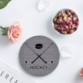 thumbnail image 4 of FMSHPON Hockey Sports Gray Set of 4 Round Coaster for Drinks, Absorbent Ceramic Stone Coasters Cup Mat with Cork Base for Home Kitchen Room Coffee Table Bar Decor, 4 of 6