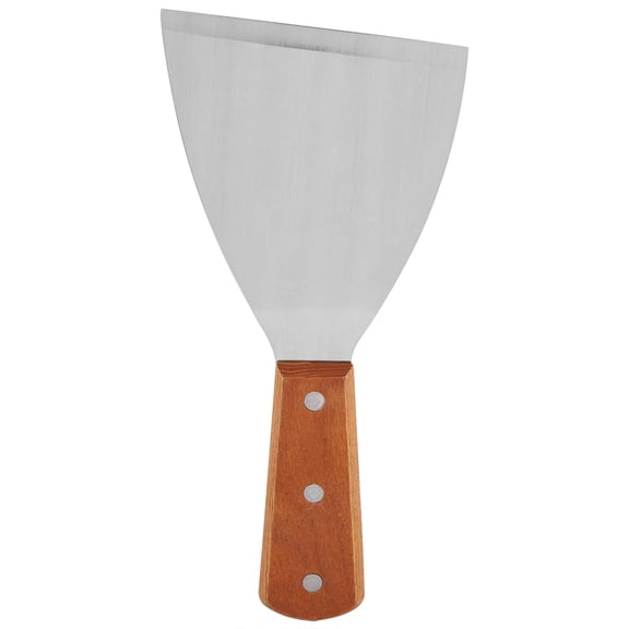 Rupoun Stainless Steel BBQ Grill Turner Spatula, Heat Resistant Wood Handle Beafsteak Spatula Cooking Tool for Frying Fish Meat Eggs, 8.5 Inches / 21.7 cm, Non-Stick Kitchen Utensil (1 Count)