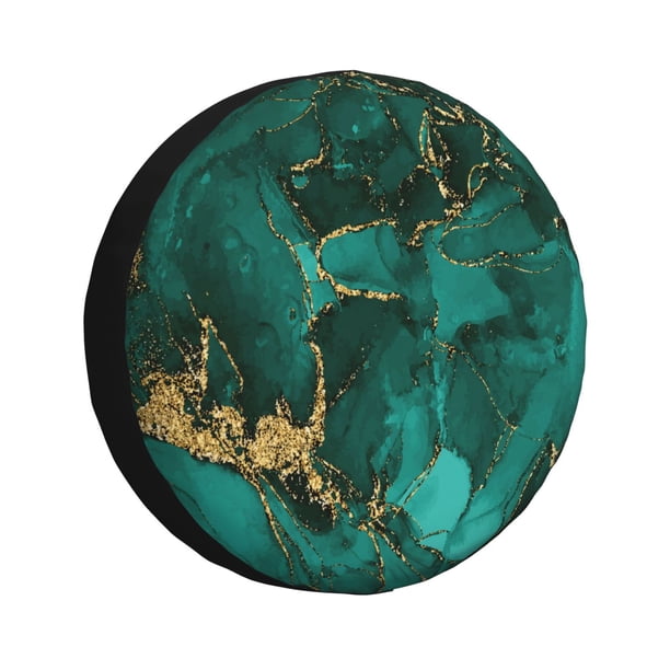 Balery Green Gold Glitter Cubiertas para Neumáticos - Protector Resistente para Neumáticos de Camioneta, SUV, Remolque, Camper y RV-17 inch