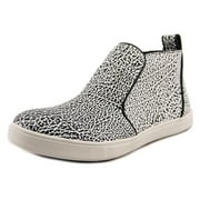Circus by Sam Edelman Jadyn White/Black Ankle-High Faux Leather Pull-On Fashion Sneakers (5.5, WHITE BLACK)