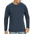 thumbnail image 3 of Iceglad Mens Premium Cotton Fashion Casual Crew Neck Long Shirts, 3 of 8