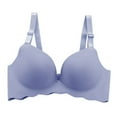 thumbnail image 1 of PENGXAING Wuffmeow Mode Femmes Aucune Trace de Couleur Unie Sans Acier Recueilli Soutien-Gorge, 1 of 3