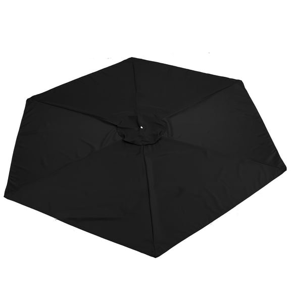Worgeous 1Set Round Black Polyester Yarn Umbrella Canopy Replacement for Patio and Garden 270x270cm