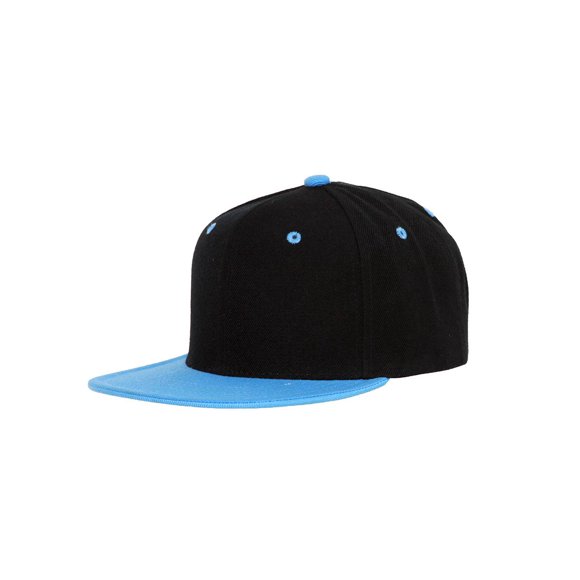 CTH Vintage Snapback Cap Hat 2 Tone (Black Sky Blue)