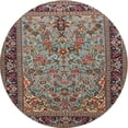 thumbnail image 1 of Ahgly Company Tapis Rond Traditionnel Vert Lavable en Machine, 4 Pieds Rond, 1 of 7