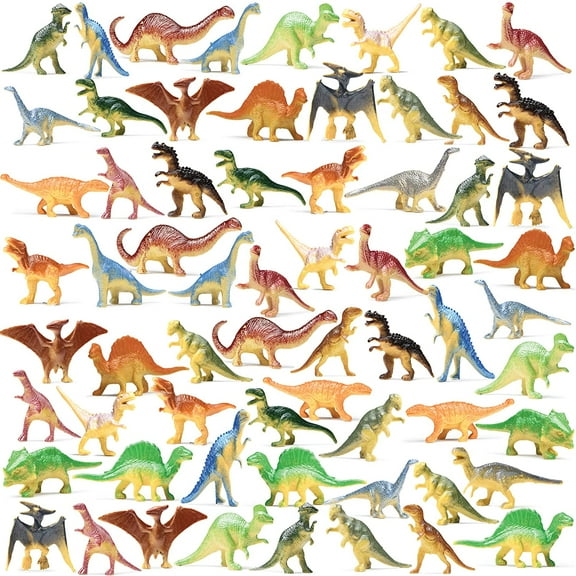 Prextex Box of Mini Dinosaur Toys Best For Dinosaur Party Favors cake Toppers - 72 count