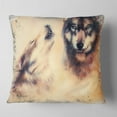 thumbnail image 2 of Designart Howling Wolf - Animal Throw Pillow - 16x16, 2 of 5