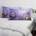 thumbnail image 3 of Purple Lavender Pillow Covers, Linen Long Throw Pillow Case, Spring Watercolor Country Wildflowers Holiday Pillow Protector Decorative Cushion Cover for Living Room/Bedroom 20" x 30", 3 of 8