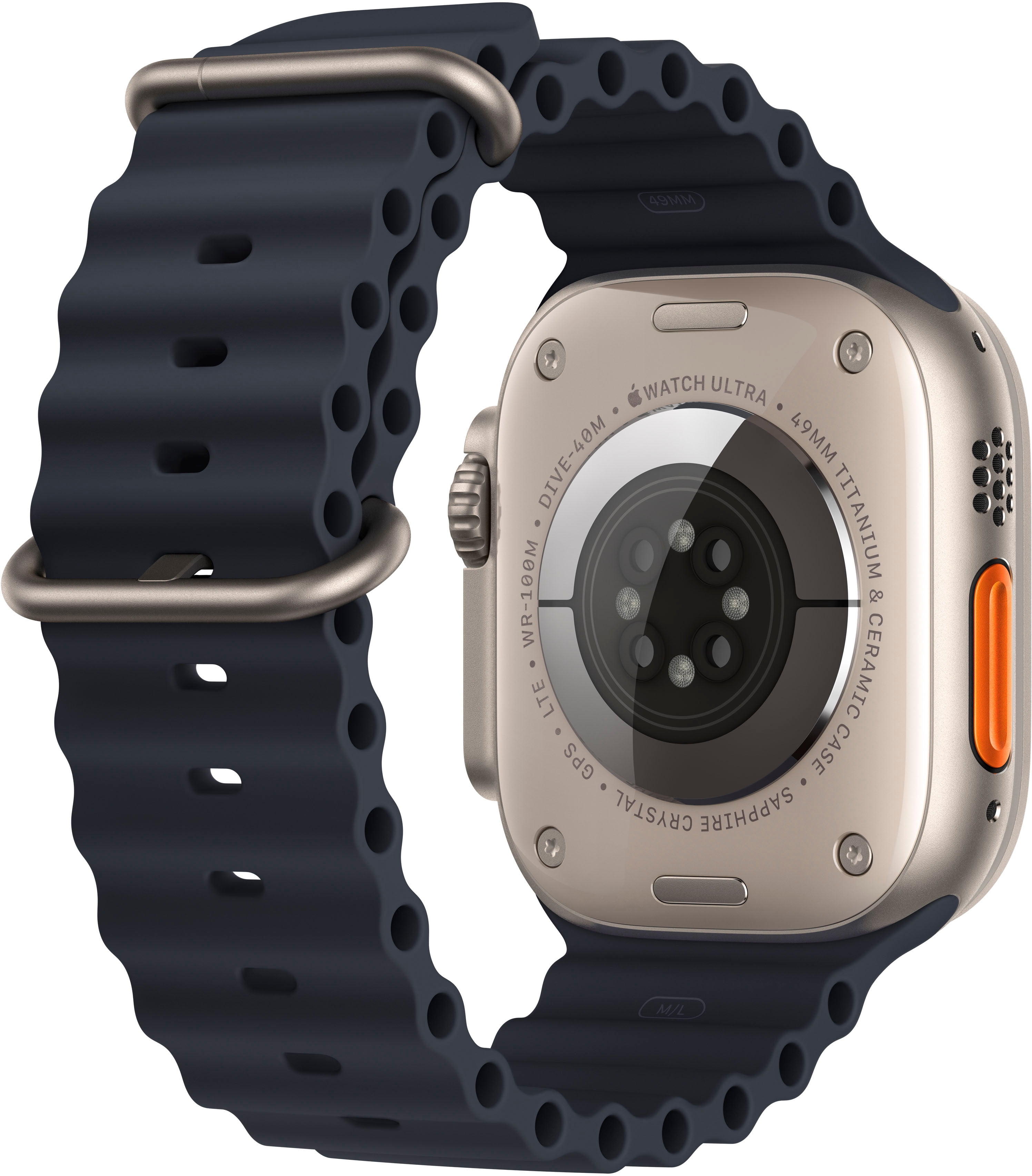 Open Box Apple Watch Ultra GPS Cellular 49mm Titanium Case with Midnight Ocean Band