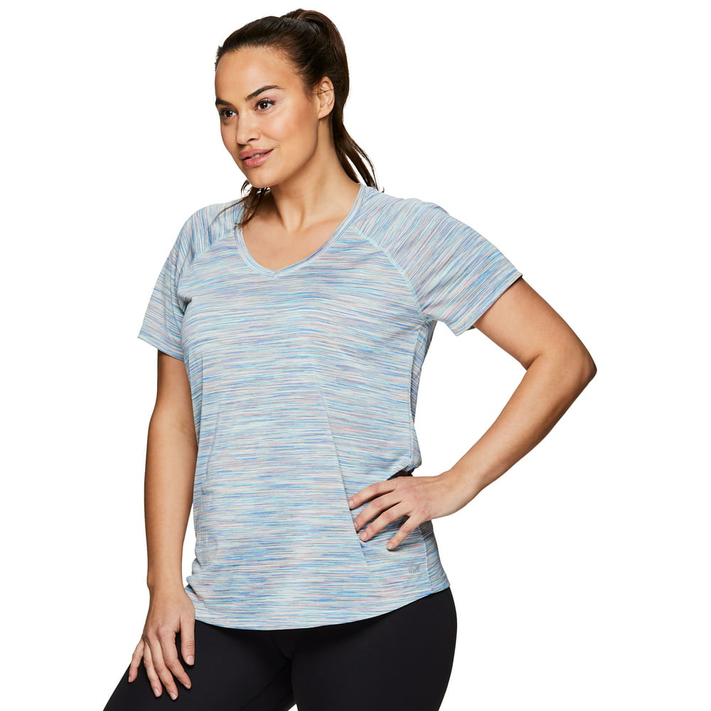 RBX - RBX Active Women's Plus Size Striated Quick Dry V-Neck Tee ...