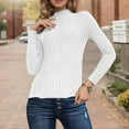 thumbnail image 5 of EDFBUYKRS Female Sweaters Women’S and Women's Plus Cozy Yarn Crewneck Cardigan Sweater with Long Sleeves, Midweight Fall Sweater M, 5 of 8