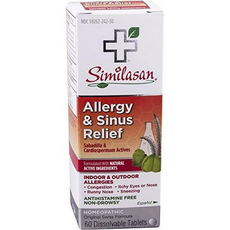 Similasan 459005 Allergy & Sinus Relief Sabadilla & Cardiospermum Actives - 60 Tablets