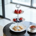 thumbnail image 5 of NWOKYZGH 3 Tiers Cupcake Stand Plastic Tiered Trays Cupcake Holder Pastry Serving Platter Fruit Cookie Display Tower Tray Dessert Serving Stand for Wedding Tea Birthday Party, 5 of 6
